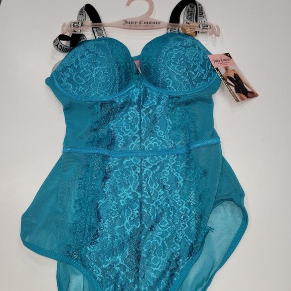 Juicy Couture Push Up Lace Mesh Bodysuit Lingerie Sz SM - Picture 10 of 15
